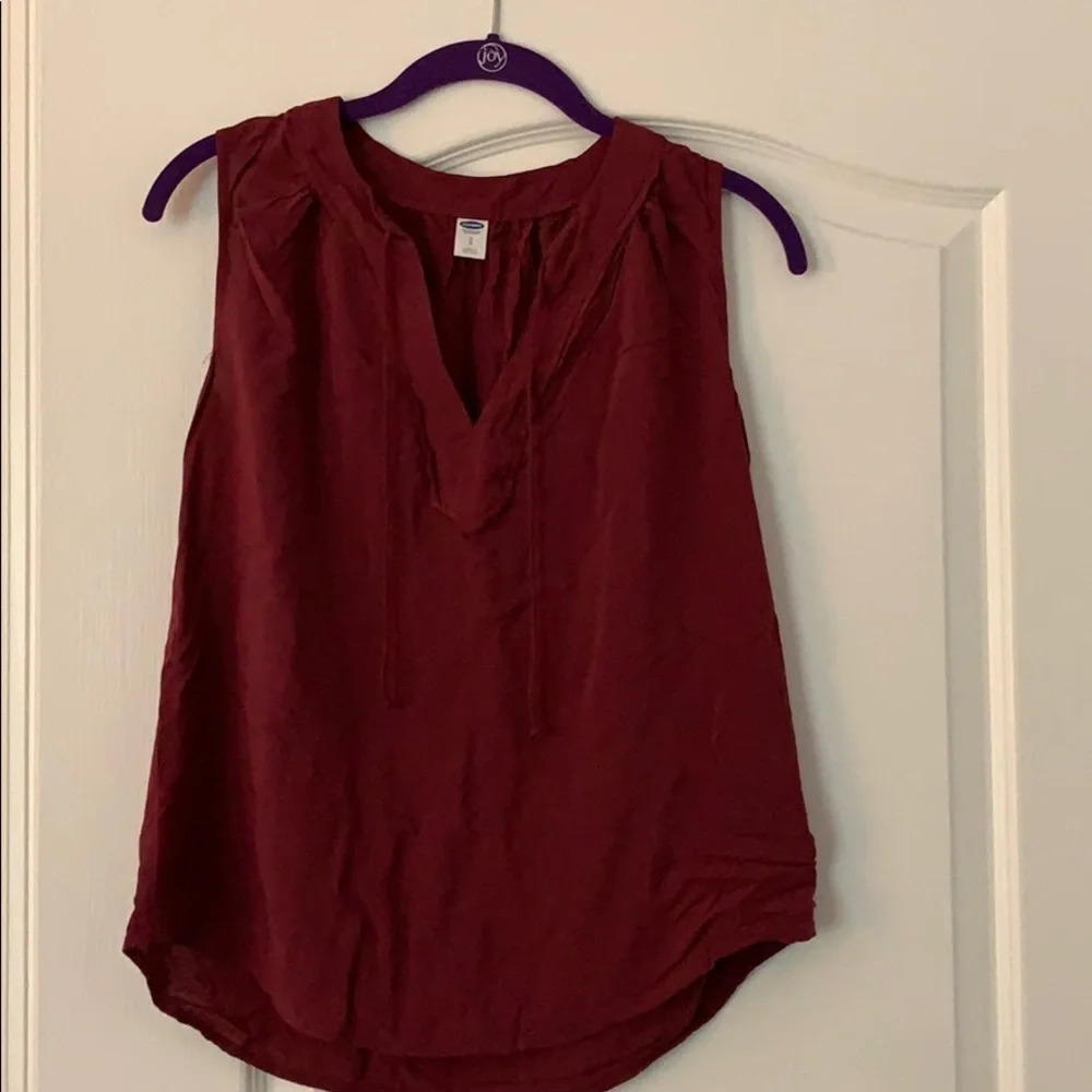 Burgundy Sleeveless Shirt